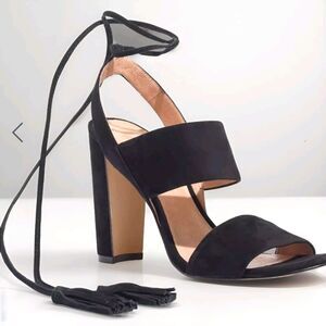 Madewell The Octavia Suezs Tassel Sandal Size 9 Black Suede Gladiator Heels
